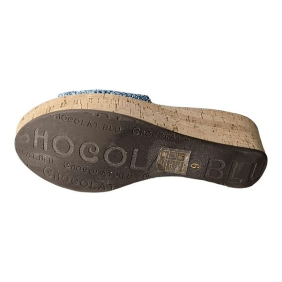 CHOCOLAT BLU Ocean Yoko Wedge Slide Sandal Size 9 - Picture 7 of 7
